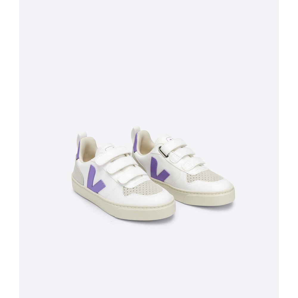 White/Purple Kids' Veja V-10 CWL Sneakers | AU 867RVD